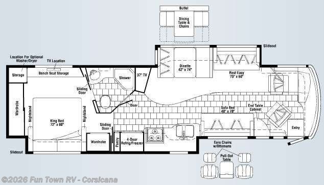 2008 Winnebago Journey 39Z - Used Class A For Sale by Fun Town RV - Corsicana in Corsicana, Texas features Slideout