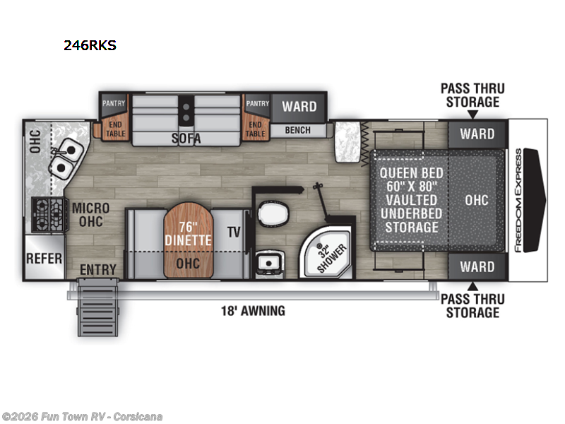 2023 Coachmen Freedom Express 246RKS - Used Travel Trailer For Sale by Fun Town RV - Corsicana in Corsicana, Texas features Slideout