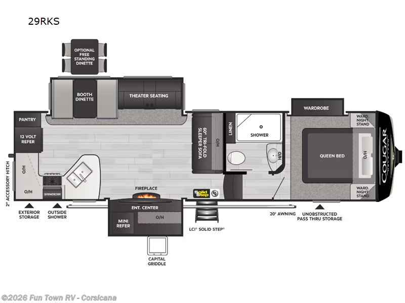 2023 Keystone Cougar 29RKS - Used Fifth Wheel For Sale by Fun Town RV - Corsicana in Corsicana, Texas features Slideout