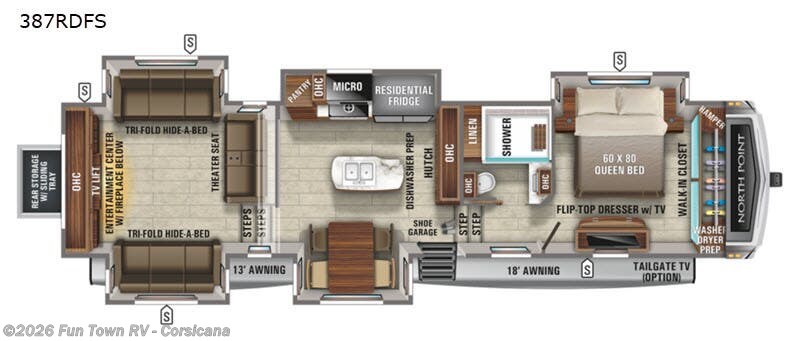 2021 Jayco North Point 387RDFS - Used Fifth Wheel For Sale by Fun Town RV - Corsicana in Corsicana, Texas features Slideout