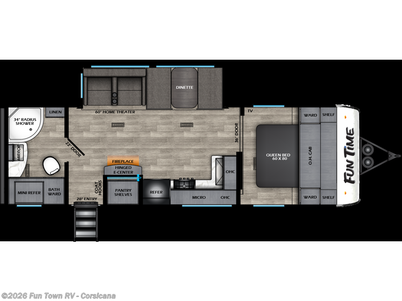 2026 CrossRoads Fun Time 26RB - New Travel Trailer For Sale by Fun Town RV - Corsicana in Corsicana, Texas