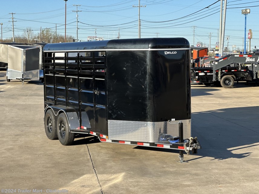 New 2023 Delco 16&apos; Stock Trailer with rubber floor one cut gate available in Clarksville, Tennessee