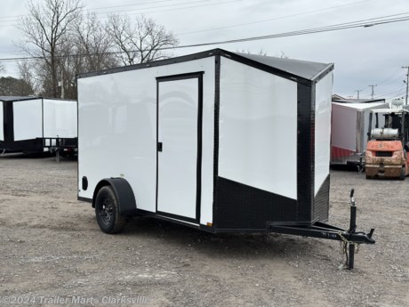 &lt;p&gt;&lt;strong&gt;Brand new Trailer Mart Special Build.&amp;nbsp; &lt;br /&gt;&lt;br /&gt;6&#39; WIDE X 12&#39; LONG X 6&#39;3&quot; TALL&lt;br /&gt;&lt;/strong&gt;12&#39; long plus the v-nose&lt;br /&gt;HD Framing&lt;br /&gt;Many exterior upgraded features&lt;br /&gt;Several extra LED interior and exterior features&lt;br /&gt;Superior towing efficiency&lt;br /&gt;much more!&lt;br /&gt;&lt;br /&gt;- Upgraded .080 Polycore added to this trailer only&lt;br /&gt;- 1-3500lb Axle&lt;br /&gt;- 15&quot; Radial trailer tires&lt;br /&gt;- Spring assisted rear ramp door&lt;br /&gt;- Ramp rear door does have the ramp extension&lt;br /&gt;- 32&quot; Curbside entrance door with RV latch and recessed piano hinges&lt;br /&gt;&lt;em&gt;&lt;strong&gt;- Trailer weighs: 1200lbs empty&lt;/strong&gt;&lt;/em&gt;&lt;br /&gt;&lt;em&gt;&lt;strong&gt;- Payload capacity on this trailer is: 1800lbs&lt;/strong&gt;&lt;/em&gt;&lt;br /&gt;- Semi-screwless exterior aluminum&lt;br /&gt;- Blackout trim package&lt;br /&gt;- Lots of extra LED exterior marker lights&lt;br /&gt;- Super bright LED Cadillac style tail lights&lt;br /&gt;- LED interior 12volt light&lt;br /&gt;- (4) 5k Rated D-rings installed&lt;br /&gt;- Slope wedge and extended triple tube tongue&lt;br /&gt;- Insulated ceiling&amp;nbsp;&lt;br /&gt;- 3/8&quot; Interior walls&lt;br /&gt;- 3/4&quot; Plywood floors&lt;br /&gt;- All box tube framing: Main frame, tongue, floor cross members, wall uprights, and roof bows... 3 times stronger than channel frame trailers&lt;br /&gt;- 16&quot; on all center spacing: floor cross members, wall uprights, and roof bows.&amp;nbsp;&lt;/p&gt;