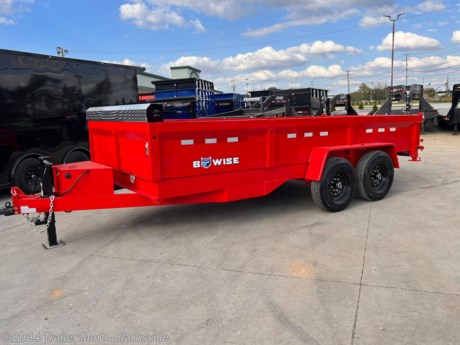 &lt;p&gt;&lt;span style=&quot;font-size: 24px;&quot;&gt;&lt;strong&gt;Brand New BWISE Apple Red DUMP TRAILER!!!!&lt;/strong&gt;&lt;/span&gt;&lt;/p&gt;
&lt;p&gt;&lt;span style=&quot;font-size: 24px;&quot;&gt;&lt;strong&gt;BWISE DT716LP-LE-14 Dump&amp;nbsp;&lt;/strong&gt;&lt;/span&gt;&lt;/p&gt;
&lt;p&gt;&lt;span style=&quot;font-size: 24px;&quot;&gt;&lt;strong&gt;Features&lt;/strong&gt;&lt;/span&gt;&lt;/p&gt;
&lt;ul&gt;
&lt;li&gt;&lt;span style=&quot;font-size: 20px;&quot;&gt;7&#39; W X 16&#39; L&lt;/span&gt;&lt;/li&gt;
&lt;li&gt;&lt;span style=&quot;font-size: 20px;&quot;&gt;GVWR: 14000 lbs&lt;/span&gt;&lt;/li&gt;
&lt;li&gt;&lt;span style=&quot;font-size: 20px;&quot;&gt;Payload: 9856 lbs&lt;/span&gt;&lt;/li&gt;
&lt;li&gt;&lt;span style=&quot;font-size: 20px;&quot;&gt;8&quot; Channel Main Frame&lt;/span&gt;&lt;/li&gt;
&lt;li&gt;&lt;span style=&quot;font-size: 20px;&quot;&gt;Formed Bed Sides&lt;/span&gt;&lt;/li&gt;
&lt;li&gt;&lt;span style=&quot;font-size: 20px;&quot;&gt;2-5/16&quot; Adjustable Coupler&lt;/span&gt;&lt;/li&gt;
&lt;li&gt;&lt;span style=&quot;font-size: 20px;&quot;&gt;12k Drop Leg Jack&lt;/span&gt;&lt;/li&gt;
&lt;li&gt;&lt;span style=&quot;font-size: 20px;&quot;&gt;Combo Gate/Ramps/ D-Rings&lt;/span&gt;&lt;/li&gt;
&lt;li&gt;&lt;span style=&quot;font-size: 20px;&quot;&gt;7k SS Tandem Axle-Elec&lt;/span&gt;&lt;/li&gt;
&lt;li&gt;&lt;span style=&quot;font-size: 20px;&quot;&gt;Rear Stabilizer Jacks&lt;/span&gt;&lt;/li&gt;
&lt;li&gt;&lt;span style=&quot;font-size: 20px;&quot;&gt;Deep Cycle Battery&lt;/span&gt;&lt;/li&gt;
&lt;li&gt;&lt;span style=&quot;font-size: 20px;&quot;&gt;Twin Telescopic Cylinders&amp;nbsp;&lt;/span&gt;&lt;/li&gt;
&lt;li&gt;&lt;span style=&quot;font-size: 20px;&quot;&gt;Wireless Remote&lt;/span&gt;&lt;/li&gt;
&lt;li&gt;&lt;span style=&quot;font-size: 20px;&quot;&gt;110v Charger&lt;/span&gt;&lt;/li&gt;
&lt;li&gt;&lt;span style=&quot;font-size: 20px;&quot;&gt;7&#39; Tarp Kit&lt;/span&gt;&lt;/li&gt;
&lt;li&gt;&lt;span style=&quot;font-size: 20px;&quot;&gt;Spare Tire Mount&lt;/span&gt;&lt;/li&gt;
&lt;/ul&gt;
&lt;p class=&quot;MsoNormal&quot;&gt;&lt;strong&gt;&lt;em&gt;&lt;span style=&quot;font-size: 17.5pt; line-height: 107%; color: black; background: white;&quot;&gt;WE OFFER SUPER LOW MONTHLY PAYMENT OPTIONS TO QUALIFIED BUYERS.&amp;nbsp; NO OTHER DEALER WILL WORK AS HARD AS WE DO TO ENSURE EACH AND EVERY CUSTOMER THE VERY BEST FINANCING OPTIONS AVAILABLE!&amp;nbsp;&amp;nbsp;&lt;/span&gt;&lt;/em&gt;&lt;/strong&gt;&lt;/p&gt;
&lt;p class=&quot;MsoNormal&quot;&gt;&lt;strong&gt;&lt;em&gt;&lt;span style=&quot;font-size: 18.0pt; line-height: 107%;&quot;&gt;Don&amp;rsquo;t forget to ask about our warranty!&lt;/span&gt;&lt;/em&gt;&lt;/strong&gt;&lt;/p&gt;
&lt;p class=&quot;MsoNormal&quot;&gt;&lt;strong&gt;&lt;em&gt;&lt;span style=&quot;font-size: 18.0pt; line-height: 107%;&quot;&gt;&amp;nbsp;&lt;/span&gt;&lt;/em&gt;&lt;/strong&gt;&lt;/p&gt;