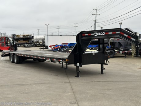 &lt;p&gt;&lt;strong&gt;&lt;span style=&quot;font-size: 24px;&quot;&gt;8.5 X 40 25 GN Delco Flatbed Trailer&lt;/span&gt;&lt;/strong&gt;&lt;/p&gt;
&lt;p&gt;&lt;strong&gt;&lt;span style=&quot;font-size: 24px;&quot;&gt;Features&lt;/span&gt;&lt;/strong&gt;&lt;/p&gt;
&lt;ul&gt;
&lt;li&gt;&lt;span style=&quot;font-size: 24px;&quot;&gt;I-Beam Frame and Neck&lt;/span&gt;&lt;/li&gt;
&lt;li&gt;&lt;span style=&quot;font-size: 24px;&quot;&gt;12k Dexter oil bath axles&lt;/span&gt;&lt;/li&gt;
&lt;li&gt;&lt;span style=&quot;font-size: 24px;&quot;&gt;Electric over Hydraulic Disc brakes&lt;/span&gt;&lt;/li&gt;
&lt;li&gt;&lt;span style=&quot;font-size: 24px;&quot;&gt;2-Speed 10k lb Spring Loaded Jack&lt;/span&gt;&lt;/li&gt;
&lt;li&gt;&lt;span style=&quot;font-size: 24px;&quot;&gt;Dovetail w. Monster Ramps&lt;/span&gt;&lt;/li&gt;
&lt;li&gt;&lt;span style=&quot;font-size: 24px;&quot;&gt;Treated Pinewood Floor&lt;/span&gt;&lt;/li&gt;
&lt;li&gt;&lt;span style=&quot;font-size: 24px;&quot;&gt;Toolboxes&lt;/span&gt;&lt;/li&gt;
&lt;li&gt;&lt;span style=&quot;font-size: 24px;&quot;&gt;Extra Clearance Lights&lt;/span&gt;&lt;/li&gt;
&lt;li&gt;&lt;span style=&quot;font-size: 24px;&quot;&gt;Chain Rack&lt;/span&gt;&lt;/li&gt;
&lt;li&gt;&lt;span style=&quot;font-size: 24px;&quot;&gt;Hutch Suspension&lt;/span&gt;&lt;/li&gt;
&lt;li&gt;&lt;span style=&quot;font-size: 24px;&quot;&gt;Slide track for Ratchets&lt;/span&gt;&lt;/li&gt;
&lt;/ul&gt;
&lt;p class=&quot;MsoNormal&quot; style=&quot;margin-left: .25in;&quot;&gt;&lt;span style=&quot;font-size: 18.0pt; line-height: 107%;&quot;&gt;&amp;nbsp;&lt;/span&gt;&lt;/p&gt;
&lt;p class=&quot;MsoNormal&quot;&gt;&lt;strong&gt;&lt;em&gt;&lt;span style=&quot;font-size: 17.5pt; line-height: 107%; color: black; background: white;&quot;&gt;WE OFFER SUPER LOW MONTHLY PAYMENT OPTIONS TO QUALIFIED BUYERS.&amp;nbsp; NO OTHER DEALER WILL WORK AS HARD AS WE DO TO ENSURE EACH AND EVERY CUSTOMER THE VERY BEST FINANCING OPTIONS AVAILABLE!&amp;nbsp;&amp;nbsp;&lt;/span&gt;&lt;/em&gt;&lt;/strong&gt;&lt;/p&gt;
&lt;p&gt;&amp;nbsp;&lt;/p&gt;
&lt;p class=&quot;MsoNormal&quot;&gt;&lt;strong&gt;&lt;em&gt;&lt;span style=&quot;font-size: 18.0pt; line-height: 107%;&quot;&gt;Don&amp;rsquo;t forget to ask about our warranty!&lt;/span&gt;&lt;/em&gt;&lt;/strong&gt;&lt;/p&gt;