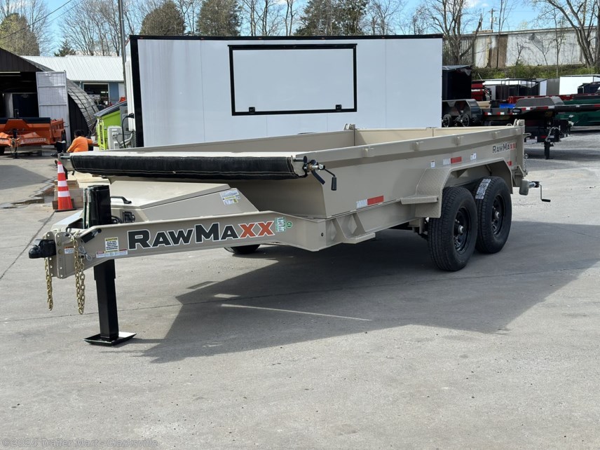 New 2024 RawMaxx 7x14 7Ton Dump Trailer jacks, tarp, spreader gate available in Clarksville, Tennessee