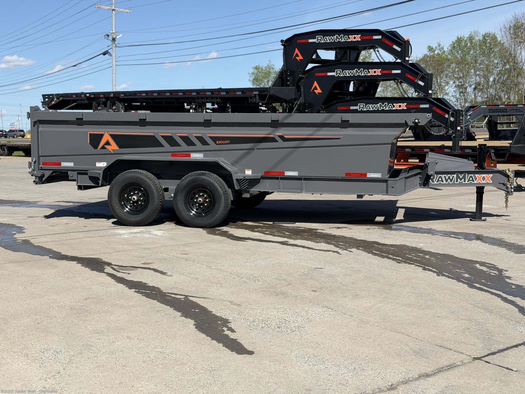 2026 RawMaxx Knight Edition 7x16 14k MidSide Dump - New Dump Trailer for sale by Trailer Mart - Clarksville in Clarksville, Tennessee