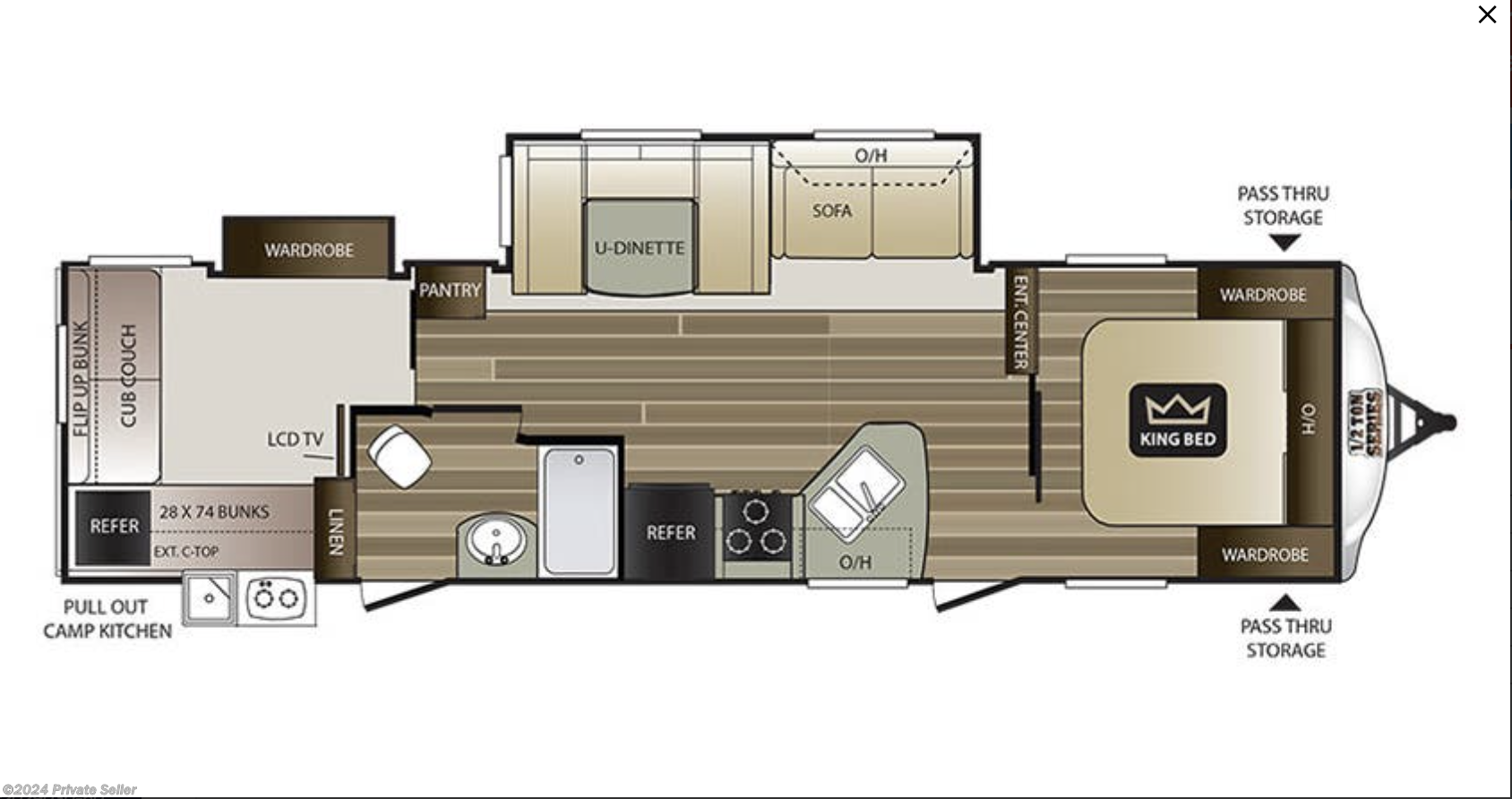 keystone cougar king bed