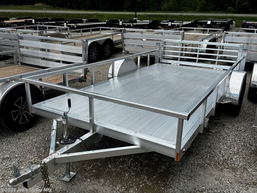 Legend - Tandem Axle: Open Deluxe Aluminum Trailer (5,000 lb GVWR), 3'' x 6'' Extruded Aluminum Triple Tongue Design, ATP Fenders w/ Gussets, Surface Mount LED Lighting, Pressure Treated Decking, Fold-In Radius Gate, Stake Pockets, 2'' x 4'' Tube Rear Gate Supports, Cross Members: 2'' x 3'' Tube 24'' OC, Frame: 2'' x 4'' Perimeter Tube, Jack: 2,000 lb Top-Wind Set Back Jack w/ Foot, Rear Loading: 48'' Fold-In Radius Tube Gate, Sides: 1.5'' x 1.5'' Tube 15'' Tall, Tongue: 3'' x 6'' Extruded Aluminum Triple Tongue, Top Rail: 2'' x 2'' Tube, Axles: 3,500 lb E-Z Lube 4'' Drop Spring 1 Electric Brake & 1 Idler, Tires/Wheels: ST205/75R14 Nitrogen Filled Silver Mod Steel, Floor: Dura Color Radius Edge Deck, 2'' Straight Coupler, Legend 7X14 Aluminum Bi-Fold Trailer, 4" Tube Main Frame, 24" OC Crossmembers, 15" Side Rails, 3.5K Tandem Axle, 2" Coupler, ST205/75R14 Tires, 2K Tongue Jack, Aluminum Flooring, (4) Stake Pockets Legend - Tandem Axle: Open Deluxe Aluminum Trailer (5,000 lb GVWR), 3'' x 6'' Extruded Aluminum Triple Tongue Design, ATP Fenders w/ Gussets, Surface Mount LED Lighting, Pressure Treated Decking, Fold-In Radius Gate, Stake Pockets, 2'' x 4'' Tube Rear Gate Supports, Cross Members: 2'' x 3'' Tube 24'' OC, Frame: 2'' x 4'' Perimeter Tube, Jack: 2,000 lb Top-Wind Set Back Jack w/ Foot, Rear Loading: 48'' Fold-In Radius Tube Gate, Sides: 1.5'' x 1.5'' Tube 15'' Tall, Tongue: 3'' x 6'' Extruded Aluminum Triple Tongue, Top Rail: 2'' x 2'' Tube, Axles: 3,500 lb E-Z Lube 4'' Drop Spring 1 Electric Brake & 1 Idler, Tires/Wheels: ST205/75R14 Nitrogen Filled Silver Mod Steel, Floor: Dura Color Radius Edge Deck, 2'' Straight Coupler, Legend 7X14 Aluminum Bi-Fold Trailer, 4" Tube Main Frame, 24" OC Crossmembers, 15" Side Rails, 3.5K Tandem Axle, 2" Coupler, ST205/75R14 Tires, 2K Tongue Jack, Aluminum Flooring, (4) Stake Pockets