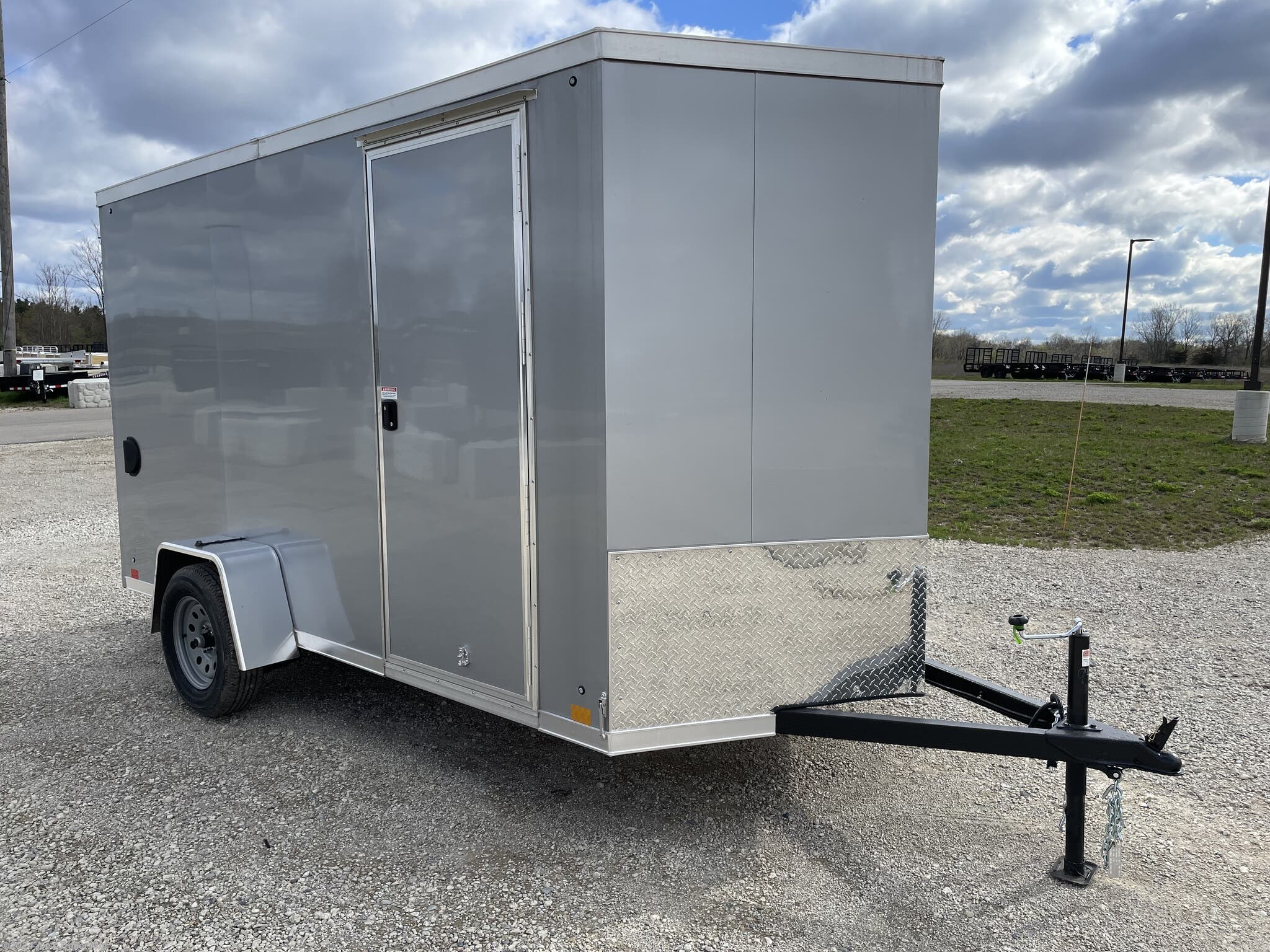 steel framed silver alpha enclosed trailer