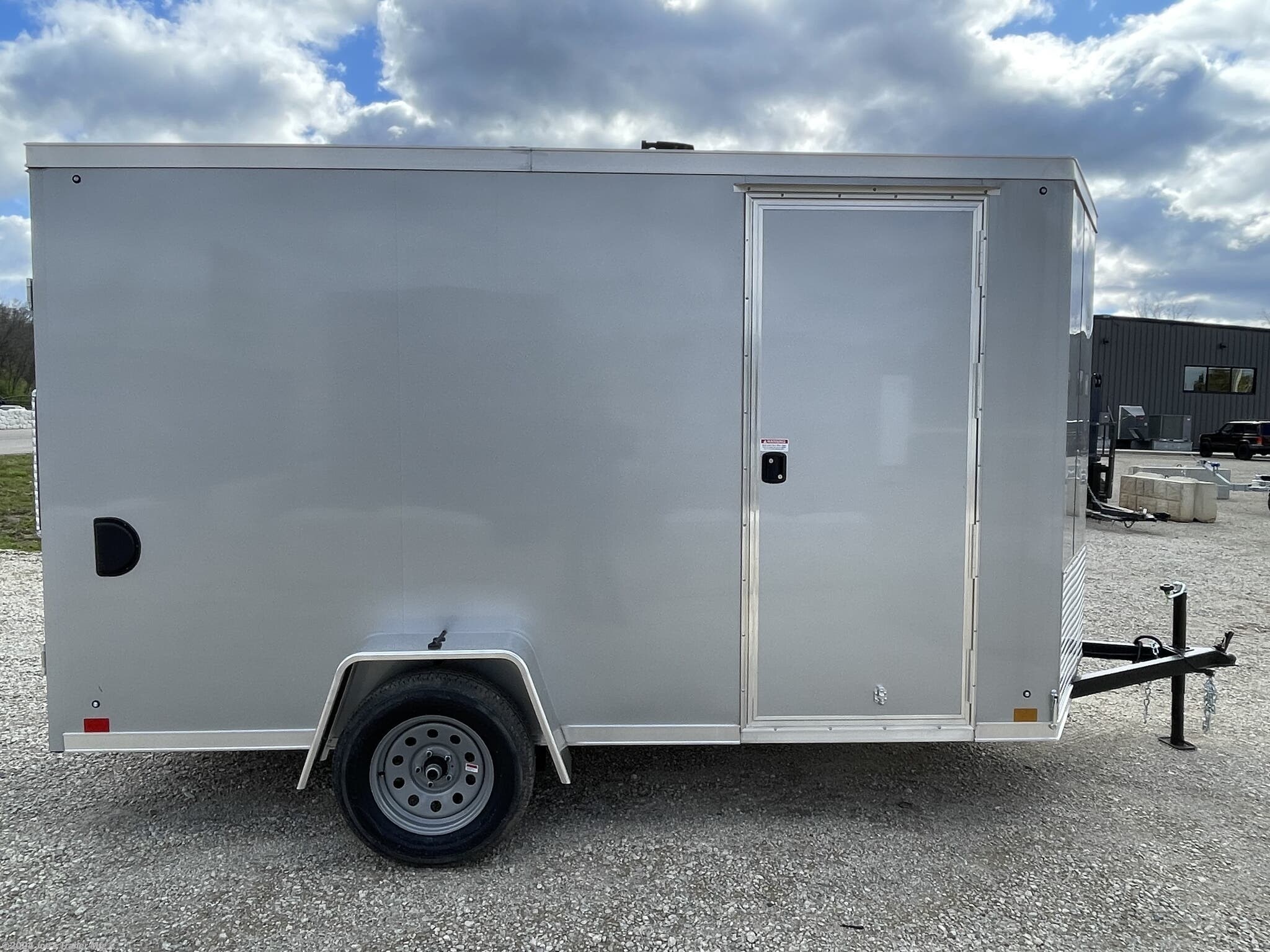 silver enclosed single axle trailer