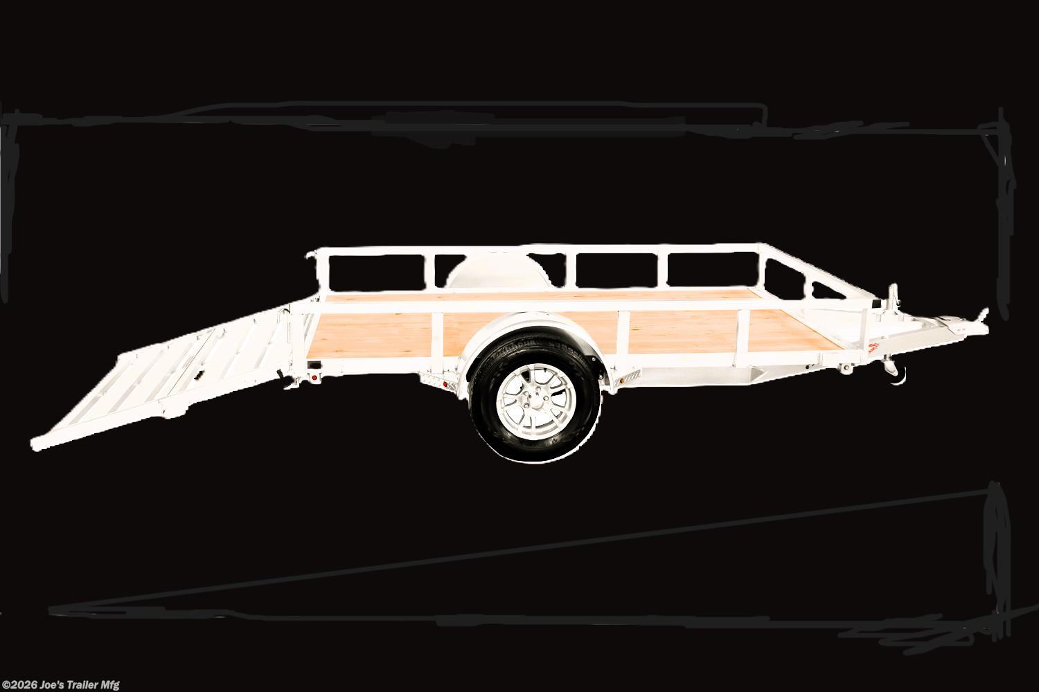 H & H 6 X 12 Aluminum Rail Side, 3 X 2 Angle Aluminum Extrusion Frame, Aluminum Extrusion Tube Upright Sides, 2 x 2 Tube Top Rail, Aluminum Triple Tube Tongue, Treated Wood Deck, 15" Aluminum Wheels, 15" Radial Tires, A-Frame Posi-lock Coupler, Dual Safety Chains & Hooks, Swivel Jack with Caster Wheel, LED Lighting, Sealed Wiring Harness, Aluminum Stake Pockets, 54" Bi-Fold Gate, Load Angle & Ramp Length, Load Angle: 17°, Ramp Length: 58" (Measured from ramp pivot point), Aluminum Extrusion Tube, Aluminum Rail Side, Aluminum Trailer Components, Trailer Decking, Aluminum Wheels and Tires, Radial Trailer Tires, A-Frame Coupler, Safety Chains and Hooks, Swivel Trailer Jack, LED Trailer Lights, Sealed Trailer Wiring, Bi-Fold Trailer Gate, Trailer Ramp Length, Aluminum Extrusion Frame, Trailer Load Angle, Heavy Duty Aluminum Components