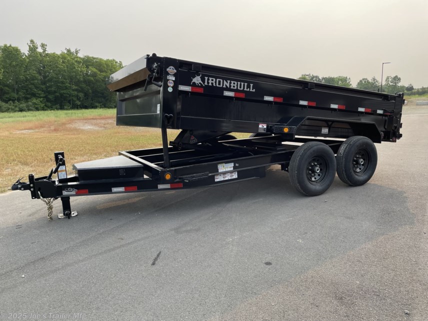 IronBull 7X12 Dump Trailer, 7k Axles Dump Trailer, 6.1 Cubic Yards Box Capacity, Dual 6" I-Beam Frame Trailer, 7 Gauge Steel Flooring Trailer, 4" Tubing Bed Frame Dump Trailer, 10 Gauge 24" Steel Sides Trailer, Standard Retractable Tarp Kit Trailer, 10K Drop-Leg Jack Dump Trailer, 2 5/16" Adjustable Coupler Trailer, Spare Tire Mount Dump Trailer, Slide-in Ramps Dump Trailer, Rear Support Stand Bracket Trailer, Three Way Spreader Gate Dump Trailer, Locking Pump Box Trailer, Standard Stake Pockets Trailer, Weld-On Diamond Plate Fenders, Floor Mounted 5/8" D-Rings Trailer, DOT Approved Lifetime LED Lighting Trailer, LED Voltage Indicator In Remote Trailer, Built-in 5 Amp Battery Charger Dump Trailer, Heavy-Duty Dump Trailer, Commercial Grade Dump Trailer, High Capacity Dump Trailer, Durable Dump Trailer, Versatile Dump Trailer, IronBull Trailer Features, Robust Dump Trailer Design, Industrial Dump Trailer, Reliable Dump Trailer, Premium Dump Trailer Equipment