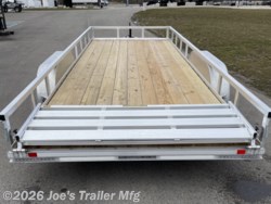 Bi Fold Gate H8218TRSA H&H Aluminum Rail Side Utility, aluminum angle extrusion frame, 3" x 2" aluminum frame, 3" aluminum channel crossmembers, tandem axle trailer, 5" aluminum triple tube tongue, 2" x 1-1/2" aluminum uprights, 2" x 2" aluminum top rail, 2-5/16" A-Frame posi-lock coupler, dual safety chains and hooks, 7-way RV-style plug, sealed wiring harness, 2k rated setback jack, 54" aluminum bi-fold gate, aluminum teardrop fenders, tandem spring brake suspension, 7000 lb GVWR, easy lube hubs, ST205/75R15 C tires, 15" aluminum wheels, 2 x 8 pressure treated pine decking, front and rear end board caps, aluminum stake pockets, full LED DOT compliant lighting, load angle and ramp length, 17° load angle, 58" ramp length, ramp pivot point, aluminum utility trailer, H&H utility trailer, aluminum rail side trailer, aluminum trailer with stake pockets, tandem axle utility trailer, aluminum deck trailer, aluminum fender trailer, DOT compliant utility trailer, aluminum utility trailer with Landscape Trailer H8218TRSA H&H Aluminum Rail Side Utility, aluminum angle extrusion frame, 3" x 2" aluminum frame, 3" aluminum channel crossmembers, tandem axle trailer, 5" aluminum triple tube tongue, 2" x 1-1/2" aluminum uprights, 2" x 2" aluminum top rail, 2-5/16" A-Frame posi-lock coupler, dual safety chains and hooks, 7-way RV-style plug, sealed wiring harness, 2k rated setback jack, 54" aluminum bi-fold gate, aluminum teardrop fenders, tandem spring brake suspension, 7000 lb GVWR, easy lube hubs, ST205/75R15 C tires, 15" aluminum wheels, 2 x 8 pressure treated pine decking, front and rear end board caps, aluminum stake pockets, full LED DOT compliant lighting, load angle and ramp length, 17° load angle, 58" ramp length, ramp pivot point, aluminum utility trailer, H&H utility trailer, aluminum rail side trailer, aluminum trailer with stake pockets, tandem axle utility trailer, aluminum deck trailer, aluminum fender trailer, DOT compliant utility trailer, aluminum utility trailer