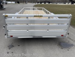 Aluminum Bi Fold Gate H8218TRSA H&H Aluminum Rail Side Utility, aluminum angle extrusion frame, 3" x 2" aluminum frame, 3" aluminum channel crossmembers, tandem axle trailer, 5" aluminum triple tube tongue, 2" x 1-1/2" aluminum uprights, 2" x 2" aluminum top rail, 2-5/16" A-Frame posi-lock coupler, dual safety chains and hooks, 7-way RV-style plug, sealed wiring harness, 2k rated setback jack, 54" aluminum bi-fold gate, aluminum teardrop fenders, tandem spring brake suspension, 7000 lb GVWR, easy lube hubs, ST205/75R15 C tires, 15" aluminum wheels, 2 x 8 pressure treated pine decking, front and rear end board caps, aluminum stake pockets, full LED DOT compliant lighting, load angle and ramp length, 17° load angle, 58" ramp length, ramp pivot point, aluminum utility trailer, H&H utility trailer, aluminum rail side trailer, aluminum trailer with stake pockets, tandem axle utility trailer, aluminum deck trailer, aluminum fender trailer, DOT compliant utility trailer, aluminum utility trai Landscape Trailer H8218TRSA H&H Aluminum Rail Side Utility, aluminum angle extrusion frame, 3" x 2" aluminum frame, 3" aluminum channel crossmembers, tandem axle trailer, 5" aluminum triple tube tongue, 2" x 1-1/2" aluminum uprights, 2" x 2" aluminum top rail, 2-5/16" A-Frame posi-lock coupler, dual safety chains and hooks, 7-way RV-style plug, sealed wiring harness, 2k rated setback jack, 54" aluminum bi-fold gate, aluminum teardrop fenders, tandem spring brake suspension, 7000 lb GVWR, easy lube hubs, ST205/75R15 C tires, 15" aluminum wheels, 2 x 8 pressure treated pine decking, front and rear end board caps, aluminum stake pockets, full LED DOT compliant lighting, load angle and ramp length, 17° load angle, 58" ramp length, ramp pivot point, aluminum utility trailer, H&H utility trailer, aluminum rail side trailer, aluminum trailer with stake pockets, tandem axle utility trailer, aluminum deck trailer, aluminum fender trailer, DOT compliant utility trailer, aluminum utility trailer