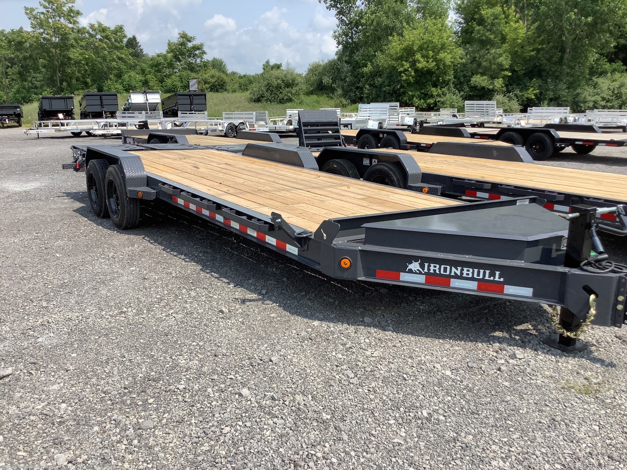 2027 EWB8324 83x24 16000 GVWR 3' Dove Tail W/Rampage Ramps by IronBull from Joe's Trailer Mfg in Clarklake, Michigan