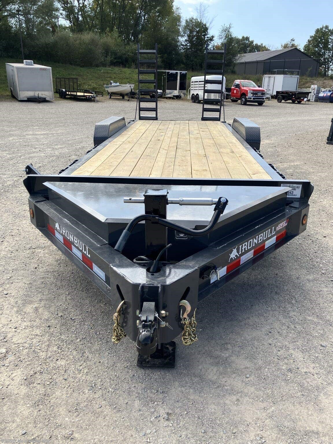 2027 IronBull 83x22 14000 GVWR 2' Dovetail Fold Up Ramps
