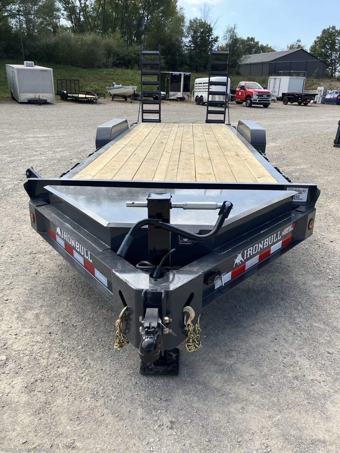 2027 IronBull 83x22 14000 GVWR 2' Dovetail Fold Up Ramps