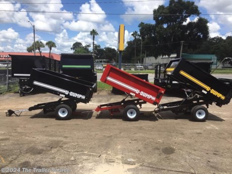 &lt;h2&gt;Small Dump Trailers for Sale&lt;/h2&gt;
&lt;p&gt;&lt;strong&gt;NOTE: Trailer pictures may include optional features that are not included in the base price. See available options below.&lt;/strong&gt;&lt;/p&gt;
&lt;p&gt;&lt;em&gt;U-Dump Trailers has been building the industry&#39;s finest dump trailers for more than 40 years: &lt;strong&gt;&amp;ldquo;The Original.&amp;rdquo;&lt;/strong&gt;&lt;/em&gt;&lt;/p&gt;
&lt;p&gt;U-Dump small ATV/UTV dump trailers are proudly built in the USA by one of the industry&#39;s oldest and most respected manufacturers. This nifty trailer comes equipped with a deep cycle marine battery, electric/hydraulic pump, LED lights, and remote control dumping. Move loads in and out of tight spaces with ease. Haul equipment, yard waste, firewood - the 12 gauge sides and floor are built to withstand heavy loads. Great for farms, trails, campsites, and any other off-road location where there&#39;s work to do. U-Dump builds high performance trailers for every task.&lt;/p&gt;
&lt;h2&gt;ATV/UTV Dump Trailer Specifications:&lt;/h2&gt;
&lt;ul&gt;
&lt;li&gt;&lt;em&gt;4&#39; X 6&#39;&lt;/em&gt;&lt;/li&gt;
&lt;li&gt;&lt;em&gt;19&quot; Tall Sides&lt;/em&gt;&lt;/li&gt;
&lt;li&gt;&lt;em&gt;Cylinder 2 x 16&lt;/em&gt;&lt;/li&gt;
&lt;li&gt;&lt;em&gt;12 GA Sides &amp;amp; Floor&lt;/em&gt;&lt;/li&gt;
&lt;li&gt;&lt;em&gt;Completely Caulked Seams&lt;/em&gt;&lt;/li&gt;
&lt;li&gt;&lt;em&gt;Removable Tongue w/2&amp;rdquo; couple&lt;/em&gt;&lt;/li&gt;
&lt;li&gt;&lt;em&gt;Tarp Hooks&lt;/em&gt;&lt;/li&gt;
&lt;li&gt;&lt;em&gt;Single Swing Gate&lt;/em&gt;&lt;/li&gt;
&lt;li&gt;&lt;em&gt;Undercoating&lt;/em&gt;&lt;/li&gt;
&lt;/ul&gt;
&lt;p&gt;&lt;strong&gt;Options:&lt;/strong&gt;&lt;/p&gt;
&lt;ul&gt;
&lt;li&gt;&lt;em&gt;Battery Charger (110 AC prong plug)&lt;/em&gt;&lt;/li&gt;
&lt;li&gt;&lt;em&gt;Cut Side with Wood&lt;/em&gt; &lt;em&gt;Stake Pockets&lt;/em&gt;&lt;/li&gt;
&lt;li&gt;&lt;em&gt;12&amp;rdquo; Sides &lt;/em&gt;&lt;/li&gt;
&lt;li&gt;&lt;em&gt;DOT On road Package&lt;/em&gt;&lt;/li&gt;
&lt;li&gt;&lt;em&gt;Bed Liner&lt;/em&gt;&lt;/li&gt;
&lt;li&gt;&lt;em&gt;Clevis Hitch&lt;/em&gt;&lt;/li&gt;
&lt;li&gt;&lt;em&gt;Color&lt;/em&gt;&lt;/li&gt;
&lt;/ul&gt;
&lt;p&gt;&lt;strong&gt;Includes 3 Year Warranty&lt;/strong&gt;&lt;/p&gt;
&lt;p&gt;See more at: &lt;a href=&quot;https://thetrailersource.com&quot;&gt;https://thetrailersource.com&lt;/a&gt;&lt;/p&gt;
&lt;p&gt;&amp;nbsp;&lt;/p&gt;