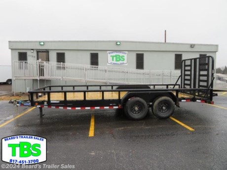 &lt;p&gt;| 83&quot; x 18&#39; Tandem Carhauler w/Side Rails5&quot; Channel Frame2 - 5,200 Lb Dexter Spring Axles (2 Elec FSA Brakes)ST225/75 R15 LRD 8 Ply. (BLACK WHEELS)Coupler 2-5/16&quot; Adjustable (4 HOLE)Treated Wood Floor w/2&#39; Dove Tail (Only On 12&#39; &amp;amp; Up)Diamond Plate Fenders (removable)5&#39; HD Split Fold Gate w/Ramp &amp;amp; Spring Assist (Dove)24&quot; Cross-MembersJack Drop Leg 7000 lb.Lights LED (w/Cold Weather Harness)4 - D-Rings 4&quot; Weld On3&quot; - Pipe Top Side Rails (removable)Spare Tire MountBlack (w/Primer)Road Service Program 903-783-3933 for Info.|&lt;/p&gt;