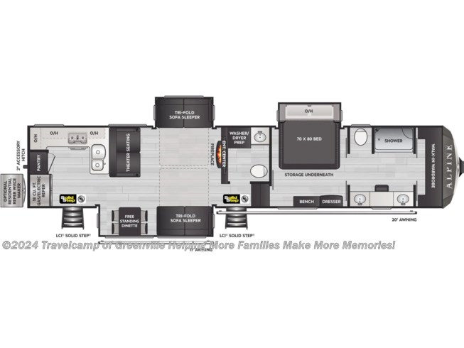 2022 Keystone Alpine 3910RK - New Fifth Wheel For Sale by Travelcamp of Greenville in Greenville, North Carolina