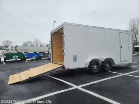 7&amp;#8217; wide x 16&amp;#8217; long x 6&amp;#8217;3&quot; tall&lt;br&gt;- (2) 3500lb axles with 4 wheel electric brakes&lt;br&gt;- Aluminum wheels included&lt;br&gt;- 7000 GVWR&lt;br&gt;- Payload capacity is approximately: 4760lbs&lt;br&gt;- Spring assisted rear ramp door with ramp extension&lt;br&gt;- Opening door height is approximately: 6&#39;10&quot;&lt;br&gt;- 32&amp;#8221; RV style curbside entrance door&lt;br&gt;- Slope Wedge design&lt;br&gt;- 16&amp;#8217; of box plus the wedge&lt;br&gt;- Aluminum exterior is .030 thickness&lt;br&gt;- SEMI SCREWLESS EXTERIOR&lt;br&gt;- 15&quot; Radial tires&lt;br&gt;- Roof vent is pre braced and wired for a future A/C.&lt;br&gt;- Insulated thermo cool ceiling liner inside&lt;br&gt;- (2) Upgraded super bright led interior lights&lt;br&gt;- ALUMINUM 2-way side flow vents - Lots of extra LED exterior lights&lt;br&gt;- 3 year warranty&lt;br&gt;&lt;br&gt;* HD FRAMING *&lt;br&gt;- 16&amp;#8221; on all centers: (floor cross members, wall uprights, and roof cross bracing)&lt;br&gt;- Box tube construction framing on everything: (main frame, floor cross members, wall uprights, and roof cross bracing)&lt;br&gt;- Triple tube extended A-frame (tongue)&lt;br&gt;- MUCH, MUCH, MORE! http://www.trailer-mart.com/--xInventoryDetail?id=11596769