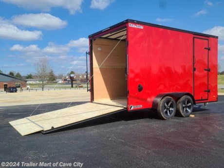 7&amp;#8217; wide x 14&amp;#8217; long x 7&#39;6&quot; interior height&lt;br&gt;- (2) 3500lb axles with 4 wheel electric brakes&lt;br&gt;- 7000 GVWR&lt;br&gt;- Payload capacity is approximately: 4767lbs&lt;br&gt;- Spring assisted rear ramp door with ramp extension&lt;br&gt;- 32&amp;#8221; RV style curbside entrance door&lt;br&gt;- Sloped v-nose&lt;br&gt;- 14&amp;#8217; of box plus the v-nose&lt;br&gt;- Blackout trim package&lt;br&gt;- Aluminum exterior is .030 thickness&lt;br&gt;- Full Screwless Exterior&lt;br&gt;- 15&quot; Radial tires&lt;br&gt;- Roof vent is pre braced and wired for a future A/C.&lt;br&gt;- Insulated thermo cool ceiling liner inside&lt;br&gt;- 3/8&quot; plywood interior walls&lt;br&gt;- Advantech flooring (weatherproof)&lt;br&gt;- LED dome light w/wall switch&lt;br&gt;- Side flow vents&lt;br&gt;- 4 D-Rings in floor&lt;br&gt;- 3 year warranty&lt;br&gt;&lt;br&gt;* HD FRAMING *&lt;br&gt;- 16&amp;#8221; on all centers: (floor cross members, wall uprights, and roof cross bracing)&lt;br&gt;- Box tube construction framing on everything: (main frame, floor cross members, wall uprights, and roof cross bracing) http://www.trailer-mart.com/--xInventoryDetail?id=11888603