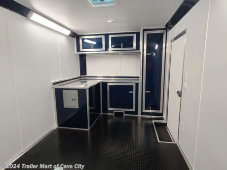 ***RACE READY***&lt;br&gt;Wildcat Race Package: 8&#39; L-Base Cabinet w/Overhead Cabinet, Blue color&lt;br&gt;(2) 110V Wall Switches&lt;br&gt;(4) Wall Receptacles Interior&lt;br&gt;30 Amp Panel w/ Lifeline&lt;br&gt;30 Amp Motor Base Plug&lt;br&gt;(1) 12V 3-Way Switch&lt;br&gt;&lt;br&gt;Axle Style: Torsion&lt;br&gt;Rear Crossmember: Straight Crossmember&lt;br&gt;Jack: Zinc&lt;br&gt;Flooring: Engineered &#190;&quot; w/ Rubber Tread Plate including Ramp Door&lt;br&gt;Undercoating: Gray Undercoat on chassis&lt;br&gt;Exterior Metal: Screwless Skin .030 Aluminum&lt;br&gt;Wall Interior: Interior White Vinyl&lt;br&gt;12V Wall Switch&lt;br&gt;45 Amp 110V/120V Converter w/ 1 Interior Receptacle&lt;br&gt;Battery w/ Box 12V Interior Mounted w/Charge Line&lt;br&gt;Brace and Wire 110 Volt Prep for A/C&lt;br&gt;Roof Metal: Aluminum, Seamless&lt;br&gt;Door Holdback: Aluminum&lt;br&gt;Tie Downs: (6) 5,000 lbs D-Rings in Car Array&lt;br&gt;Ceiling: White Vinyl Ceiling, Insulated&lt;br&gt;Main Rail: 6&amp;#8221; I-Beam&lt;br&gt;Floors: 16&amp;#8221; &amp;#8220;C&amp;#8221; Crossmembers&lt;br&gt;Walls: 16&amp;#8221;&lt;br&gt;Roof: 16&amp;#8221;&lt;br&gt;Tongue: 60&amp;#8221;&lt;br&gt;Coupler: 2 5/16&amp;#8221;&lt;br&gt;Sidedoor: 36&amp;#8221; RV Door w/ Flush Lock&lt;br&gt;Stoneguard: 24&amp;#8221; Tall Diamond Plate&lt;br&gt;Rear Door: Ramp Door Extended 36&quot; w/ 3 Dock Bumpers&lt;br&gt;Beavertail: Yes w/ 2 Load Lights and Switch http://www.trailer-mart.com/--xInventoryDetail?id=13273726