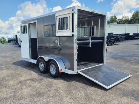 2023 Frontier Ambassador Straight Load 2-Horse Trailer w/67&quot; Tack&lt;br&gt;&lt;br&gt;&lt;br&gt;&lt;br&gt;Standard Features:&lt;br&gt;Floor Level Spare Mount&lt;br&gt;Spare 15&quot; Silver Mod Wheel&lt;br&gt;Box Length - 14&#39; 8&quot;&lt;br&gt;Trailer Width - 80&quot;&lt;br&gt;Inside Height - 90&quot;&lt;br&gt;Load Type - Straight Load Rear Ramp&lt;br&gt;Stall Width - 37-1/2&quot;&lt;br&gt;Stall Length - 84&quot;&lt;br&gt;Bumper Pull&lt;br&gt;V-Nose Construction w/24&quot; Stoneguard&lt;br&gt;Improved All Box Tube Aluminum Chassis&lt;br&gt;One Piece, .040&quot; Aluminum Roof w/Heavy Duty Radius Roof Extrusion&lt;br&gt;.040&quot; Pre-Painted Exterior Side Sheets&lt;br&gt;Full-Length Running Boards&lt;br&gt;Tandem 3.5K Braked, Dexter Torsion Axles&lt;br&gt;Straight Load (Removable) Dividers w/2&quot;x3&quot; Heavy-Wall Upright - Includes Padded Breast &amp;amp; Butt Bars&lt;br&gt;Large Sliding Windows w/Screen &amp;amp; Bars (53&quot;x19&quot;) per Stall&lt;br&gt;Heavy Duty Wall Liner in Horse Area&lt;br&gt;(2) 32&quot;x78&quot; Escape Doors w/ Sliding Window (screen &amp;amp; bars)&lt;br&gt;Spring Loaded Rear Ramp (Rubber Lined) w/Wrap Around Tail Curtains w/ Sliding Windows and Bars, &amp;amp; Aluminum Hardware w/Huck Bolts &amp;amp; Locking Hasp&lt;br&gt;(2) Inside Tie Rings; (1) Outside Tie Ring per Stall&lt;br&gt;(3) LED Dome Lights w/Toggle Switch&lt;br&gt;Double Action Pop-up Vent per Stall&lt;br&gt;&lt;br&gt;&lt;br&gt;Tack Room Standard Features:&lt;br&gt;67&quot; Tack&lt;br&gt;32&quot;x78&quot; Tack Storage Door w/ Sliding Window&lt;br&gt;(2) 24&quot;x18&quot; Sliding Windows w/ Screen (v-nose)&lt;br&gt;(1) 34&quot;x14&quot; Sliding Window w/ Screen (tack room wall)&lt;br&gt;LED Dome Light w/ Wall Switch&lt;br&gt;Removable Saddle Tree&lt;br&gt;Bridle Hooks&lt;br&gt;Brush Tray&lt;br&gt;Wall Mounted Blanket Bar&lt;br&gt; http://www.trailer-mart.com/--xInventoryDetail?id=14060591