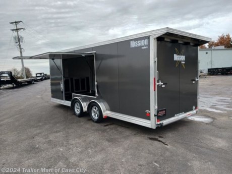 All Aluminum Construction&lt;br&gt;16&quot; O.C Wall &amp;amp; Roof Studs&lt;br&gt;24&quot; O/C Floor Crossmembers&lt;br&gt;2&quot;x5&quot; Subframe Tubing&lt;br&gt;24&quot; Stone Guard&lt;br&gt;Safety Chains&lt;br&gt;A-Frame Coupler&lt;br&gt;Limited Lifetime Warranty&lt;br&gt;Rear Door Canopy w/Loading Lights&lt;br&gt;TPO Honeycomb Flooring&lt;br&gt;Black Cabinets&lt;br&gt;Airline Track (2 Rows Full Length)&lt;br&gt;Heavy Duty Winch Mount w/Winch&lt;br&gt;Upgraded Angled Backup Lights&lt;br&gt; http://www.trailer-mart.com/--xInventoryDetail?id=14646136