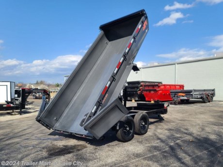 TRAILER SPECS&lt;br&gt;DIMENSIONS - BUMPER PULL&lt;br&gt;LENGTH:16&#39;&lt;br&gt;BED WIDTH: 80.5&quot;&lt;br&gt;BED HEIGHT: 36&quot;&lt;br&gt;WEIGHT RATINGS&lt;br&gt;GAWR: 7,000 lbs&lt;br&gt;GVWR: 15,260 lbs&lt;br&gt;ESTIMATE DRY WEIGHT: 5,475 lbs&lt;br&gt;ESTIMATE PAYLOAD: 9,785lbs&lt;br&gt;ESTIMATE TONGUE WEIGHT: 900 lbs - 1,000 lbs&lt;br&gt;CARGO CAPACITY: &lt;br&gt;FINISH&lt;br&gt;PAINT TYPE: Powdercoat&lt;br&gt;PREP: Steel Grit Blasted&lt;br&gt;COLORS: Military Green, Desert Tan, Flame Orange, Midnight Black, Spectra Yellow, Blue Horizon, Lime Green, Ash Grey, True Red, Pearl White&lt;br&gt;STYLE: 2 Tone Colors Available, Chassis / Dump&lt;br&gt;WARRANTY&lt;br&gt;AXLE WARRANTY: 6 Year Lippert Spring Axle Warranty&lt;br&gt;TRAILER WARRANTY: Three (3) Year Frame/One (1) Year Parts Warranty&lt;br&gt;TONGUE&lt;br&gt;TONGUE BP &amp;amp; GN&lt;br&gt;BP TYPE: 8&quot; I-Beam (13 lbs/ft)&lt;br&gt;BP LENGTH: 60&quot;&lt;br&gt;GN TYPE: Fabricated I-Beam&lt;br&gt;GN LENGTH: 94&quot; Long (From Behind Riser)&lt;br&gt;Mount&lt;br&gt;COUPLER&lt;br&gt;STANDARD COUPLER BP: Adjustable Demco EZ Latch 2-5/16&quot; Bp Coupler (21,000 lbs)&lt;br&gt;FRONT JACK BP: 1 Side Wind Drop Jack Leg (12,000 lbs)&lt;br&gt;TOOLBOX&lt;br&gt;TOOLBOX BP: Mega Lockable Toolbox Bp (Houses Battery and Pump)&lt;br&gt;SAFETY SYSTEM&lt;br&gt;BREAKAWAY SYSTEM: 2382 Brightway Group Electric Breakaway Kit&lt;br&gt;SAFETY CHAINS: 3/8&quot; Grade 70 Safety Chain w/Clevis Hook (2 each)&lt;br&gt;CHASSIS&lt;br&gt;FRAME&lt;br&gt;MAIN FRAME: 8&quot; I-Beam (13 lbs/ft)&lt;br&gt;DUMP&lt;br&gt;BED&lt;br&gt;BED WIDTH: 80.5&quot;&lt;br&gt;BED HEIGHT: 28&quot;&lt;br&gt;FLOORING: 7ga. Floor&lt;br&gt;FRAME: 5&quot; x 5&quot; x 5/16&quot; Angle Iron (10.3 lbs/ft)&lt;br&gt;CROSSMEMBERS: 3&quot; Channel (3.50 lbs/ft) 16&quot; Spacing&lt;br&gt;D-RINGS: 4 D Rings Welded Inside Box&lt;br&gt;DUMP ANGLE: 45&amp;#176; - 49&amp;#176;&lt;br&gt;REAR&lt;br&gt;GATE: 3 Way Door&lt;br&gt;SIDES&lt;br&gt;HEIGHT: 2&#39;&lt;br&gt;THICKNESS: 10ga.&lt;br&gt;TYPE: Rounded Steel&lt;br&gt;TOP RAIL: 3&quot; x 5&quot; x 11ga. Tubing&lt;br&gt;STAKE POCKETS: 1,5/8&quot; x 3,5/8&quot; (ID) Stake Pockets&lt;br&gt;HOOKS: 3/8&quot; Round &quot;L&quot; Hooks&lt;br&gt;FENDERS: 14ga. Diamond Plate Steel Fenders&lt;br&gt;LIFT SYSTEM&lt;br&gt;HYDRAULICS&lt;br&gt;SYSTEM: Hydraulic - Power Up / Gravity Down&lt;br&gt;PUMP: KTI 12V Hydraulic Pump&lt;br&gt;CONTROLLER: 14&#39; Control Cable&lt;br&gt;12&#39;, 14&#39; DUMP LIFT&lt;br&gt;CYLINDER: 5&quot; x 15&quot; Single Push Cylinder&lt;br&gt;HOIST CAPACITY: 15,000 lbs&lt;br&gt;16&#39; DUMP LIFT&lt;br&gt;CYLINDER: 5&quot; x 21&quot; Single Push Cylinder&lt;br&gt;HOIST CAPACITY: 15,000 lbs&lt;br&gt;RUNNING GEAR&lt;br&gt;TIRES&lt;br&gt;TYPE: Radial Tires&lt;br&gt;SIZE: ST235/80R16&lt;br&gt;PLY: 14&lt;br&gt;RATING: 3,520 lbs&lt;br&gt;RIMS: 16&quot; Black Mod Wheels&lt;br&gt;SUSPENSION&lt;br&gt;AXLE TYPE: 2 - 7k Lippert Electric Brake EZ Lube Spring Axles&lt;br&gt;BOLT PATTERN: 8 On 6.5&quot;&lt;br&gt;AXLE COUNT: 2&lt;br&gt;SUSPENSION TYPE: Spring&lt;br&gt;AXLE WARRANTY: 6 Year Lippert Spring Axle Warranty&lt;br&gt;ELECTRICAL AND LIGHTING&lt;br&gt;BATTERY AND CHARGING&lt;br&gt;BATTERY: 1 - Interstate 27 Deep Cycle Battery&lt;br&gt;CHARGING SYSTEM: 110V Integrated Trickle Charger&lt;br&gt;WIRING HARNESS: All-Weather Wiring Harness (7-Way RV)&lt;br&gt;FRAME WIRING: Double Insulated Wiring Harness&lt;br&gt;LIGHTING&lt;br&gt;LIGHTS: DOT Approved Tecniq LED Lights&lt;br&gt;SAFETY&lt;br&gt;REFLECTIVE TAPE: 3M Dot Compliant Reflective Tape&lt;br&gt; http://www.trailer-mart.com/--xInventoryDetail?id=15265477