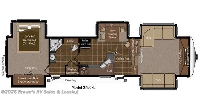 2012 Keystone Montana 3750 FL - Used Fifth Wheel For Sale by Brown's RV Sales & Leasing in Guttenberg, Iowa features Slideout