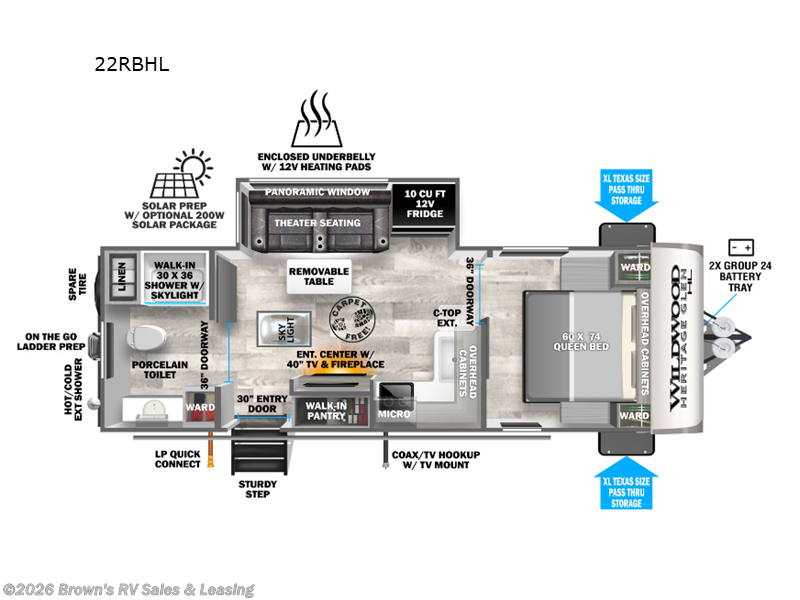 2023 Forest River Wildwood Heritage Glen Hyper-Lyte 22RBHL - Used Travel Trailer For Sale by Brown's RV Sales & Leasing in Guttenberg, Iowa features Slideout