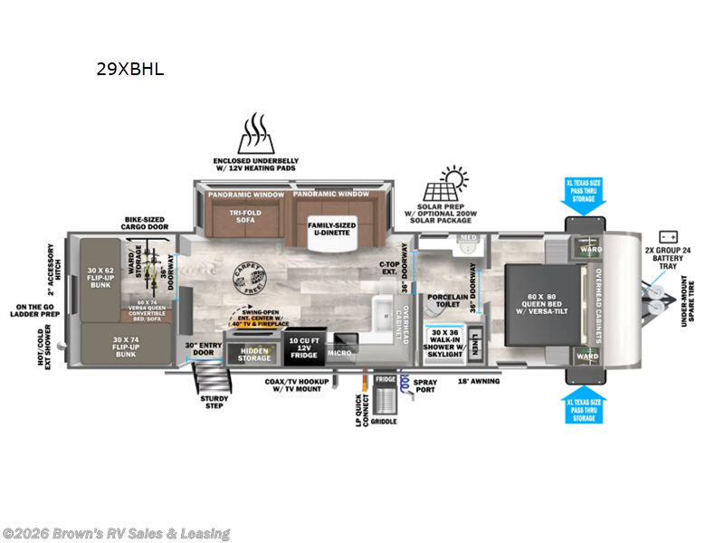 2025 Forest River Wildwood Heritage Glen Hyper-Lyte 29XBHL - New Travel Trailer For Sale by Brown's RV Sales & Leasing in Guttenberg, Iowa features Slideout