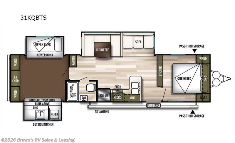 2019 Wildwood 31KQBTS by Forest River from Brown's RV Sales & Leasing in Guttenberg, Iowa