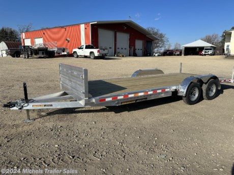 &lt;p&gt;New Ridgeline MFG Aluminum Car Trailer&lt;/p&gt;
&lt;p&gt;83&quot; wide x 20&#39; Long 17.6&quot; Bed 30&quot; Tail&lt;/p&gt;
&lt;p&gt;2 - 3500# Torsion Axles with electric brakes&lt;/p&gt;
&lt;p&gt;Aluminum Wheels&lt;/p&gt;
&lt;p&gt;15&quot; Tires&lt;/p&gt;
&lt;p&gt;Led Lights&lt;/p&gt;
&lt;p&gt;Combination front Shield / Ramp (The Ramps are stored on the front and then are a Rock and Salt Sheild)&lt;/p&gt;
&lt;p&gt;Rear Stabilizer Jacks&lt;/p&gt;
&lt;p&gt;HD Drop Foot Jack&lt;/p&gt;
&lt;p&gt;Rub Rail and Stake Pockets&lt;/p&gt;
&lt;p&gt;Removable Fenders&lt;/p&gt;
&lt;p&gt;Aluminum Tube Frame with Wood Bed&lt;/p&gt;
&lt;p&gt;&amp;nbsp;&lt;/p&gt;
&lt;p&gt;&amp;nbsp;&lt;/p&gt;