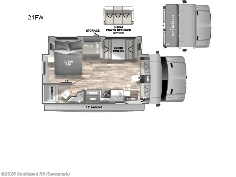 2026 Dynamax Corp isata 3 24FW - New Class C For Sale by Southland RV in Savannah, Georgia features Slideout