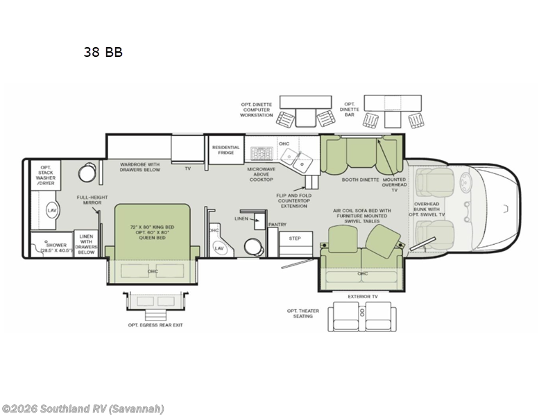 2026 Tiffin Allegro Bay 38 BB - New Super C For Sale by Southland RV in Savannah, Georgia features Slideout