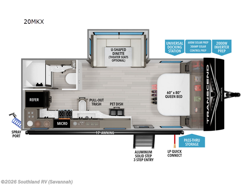 2026 Grand Design Transcend Xplor 20MKX - New Travel Trailer For Sale by Southland RV in Savannah, Georgia features Slideout