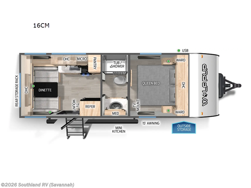 2026 Forest River Cherokee Wolf Pup 16CM - New Travel Trailer For Sale by Southland RV in Savannah, Georgia