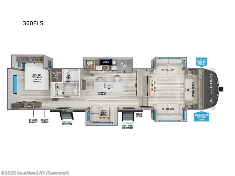 2026 Grand Design Reflection 360FLS - New Fifth Wheel For Sale by Southland RV in Savannah, Georgia features Slideout