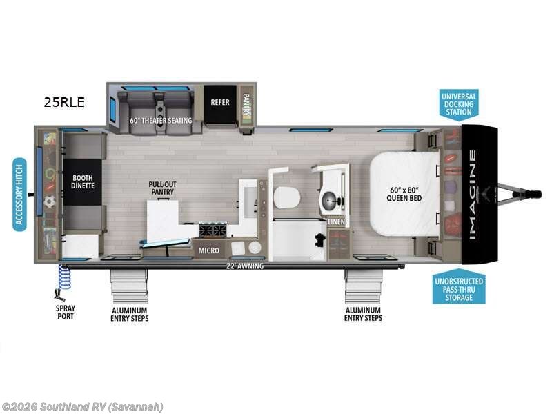 2027 Grand Design Imagine XLS 25RLE - New Travel Trailer For Sale by Southland RV in Savannah, Georgia features Slideout