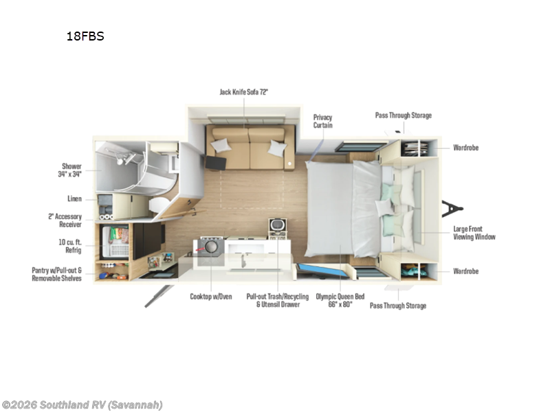 2026 Winnebago Thrive 18FBS - New Travel Trailer For Sale by Southland RV in Savannah, Georgia features Slideout