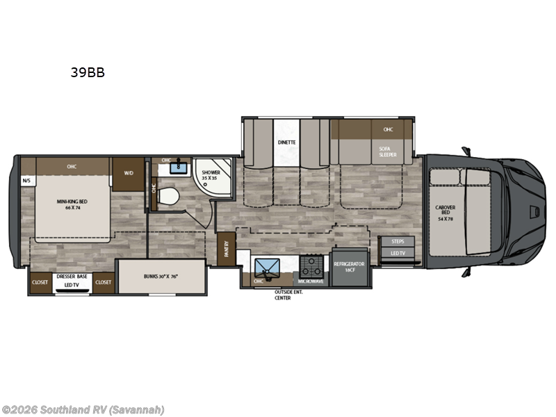 2027 Renegade RV Valencia 39BB - New Super C For Sale by Southland RV in Savannah, Georgia features Slideout