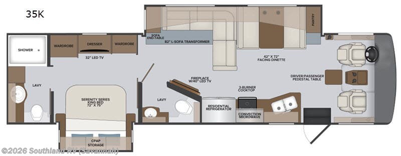 2020 Holiday Rambler Vacationer 35K - Used Class A For Sale by Southland RV in Savannah, Georgia features Slideout