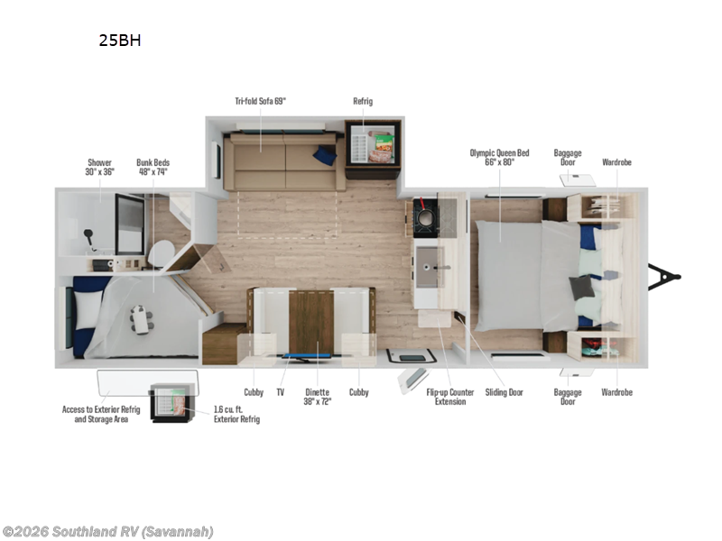 2026 Winnebago Access 25BH - New Travel Trailer For Sale by Southland RV in Savannah, Georgia features Slideout