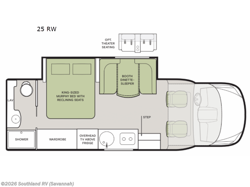 2027 Tiffin Wayfarer 25 RW - New Class C For Sale by Southland RV in Savannah, Georgia features Slideout