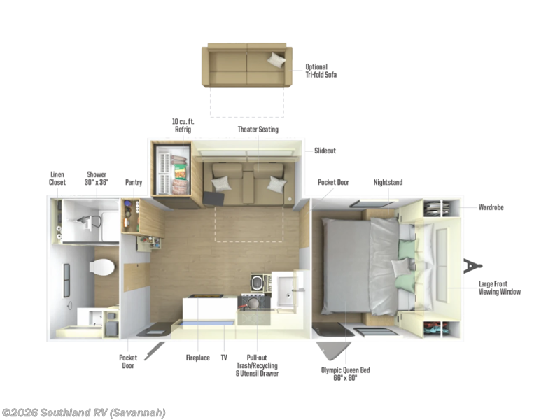 2026 Winnebago Thrive 22RBS - New Travel Trailer For Sale by Southland RV in Savannah, Georgia