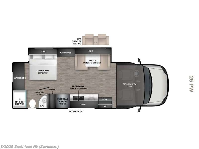 2027 Tiffin Wayfarer 25 PW - New Class C For Sale by Southland RV in Savannah, Georgia features Slideout