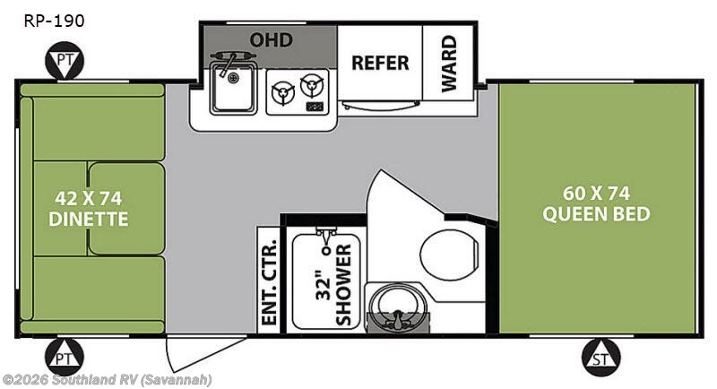 2018 Forest River R Pod RP-190 - Used Travel Trailer For Sale by Southland RV in Savannah, Georgia features Slideout